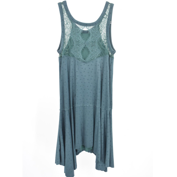Free People Make It Count Jade Green Dot Lace Drop Waist Sleeveless Dress XS - Picture 5 of 9